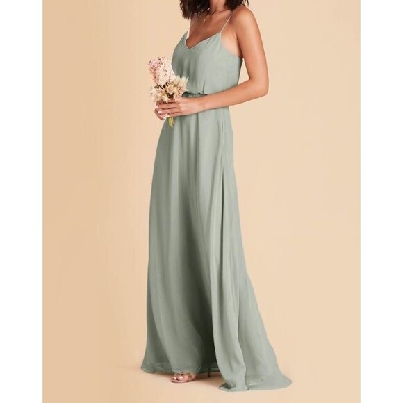 Bird Grey Gwennie Bridesmaid Long Gown Dress Womens Medium Sage Green NWT New - Picture 1 of 16